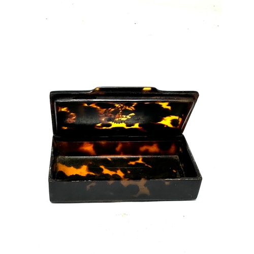 337 - Antique Tortoiseshell gold inlay snuff box