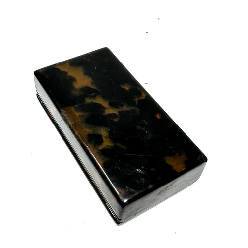 337 - Antique Tortoiseshell gold inlay snuff box