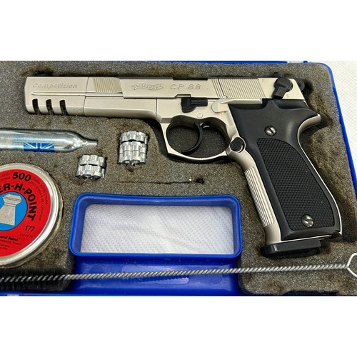 99D - .177 Walther CP88 Co2 air pistol in nickel finish, A 7461040