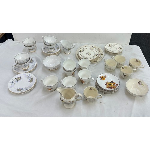 227 - Selection of part tea services includes Royal Standard, Fine bone china etc