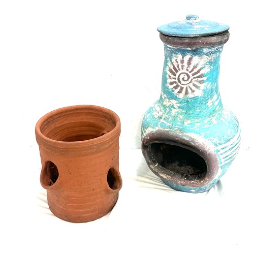 236 - Two terracotta garden items largest measures approximately 21 inches