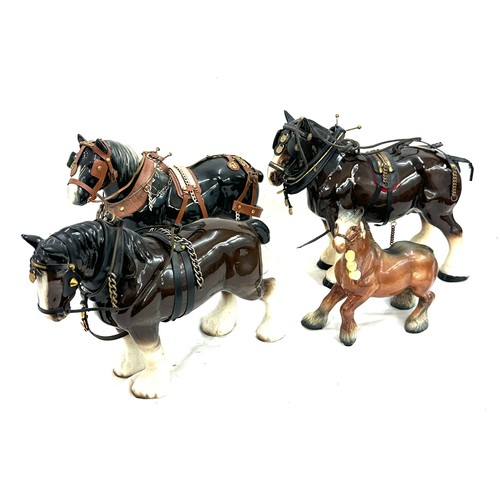 35 - Selection of 4 large shire horse figures