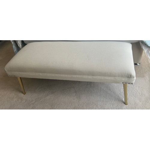 554 - Modern Jennifer Taylor  cream fabric window seat /  stool Height 19 inches, Width 49 inches, Depth 2... 