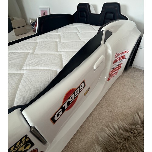 582 - GT999 childrens car model bed, light up feature with mattress, approximate overall measurements: 99 ... 