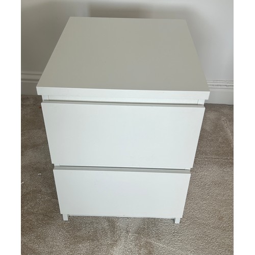 571 - 6 drawer white Ikea chest, Length 63 inches, Depth 19 inches, Height 30 inches, matching 2 drawer be... 