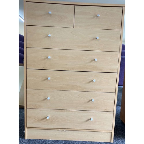 537 - 2 over 5  chest of drawers beech effect measures approx 16 inches deep, 29 wide and 43 tall