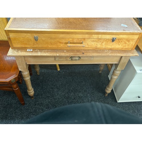 542 - Pine single drawer wash stand measures approx 29 inches tall by 41 wide and 19 deep