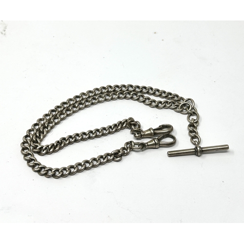 3 - Antique  silver double albert chain weight 45g