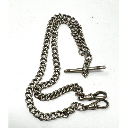 3 - Antique  silver double albert chain weight 45g