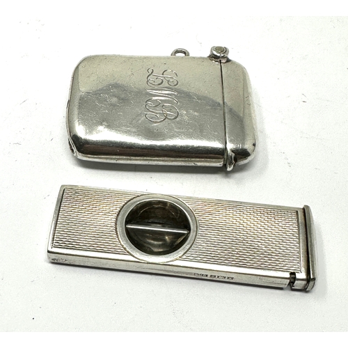 5 - Antique silver vesta case & silver cigar cutter