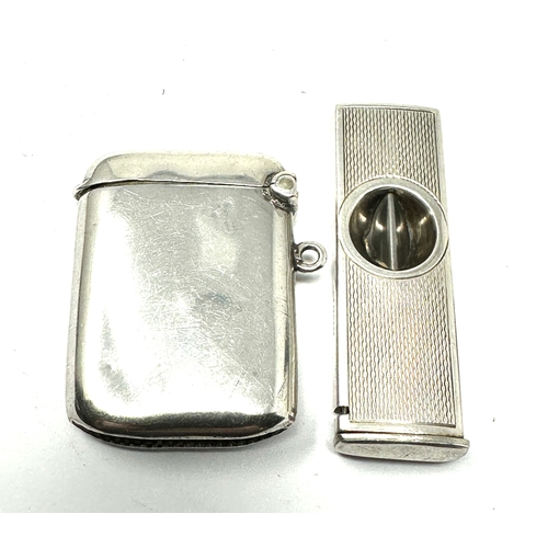 5 - Antique silver vesta case & silver cigar cutter