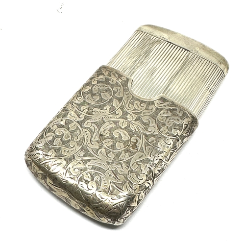 8 - Antique double cased cigar / cigarette case Birmingham silver hallmarks weight 94g