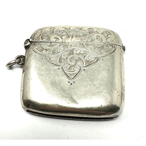 12 - Antique silver vesta case Birmingham silver hallmarks