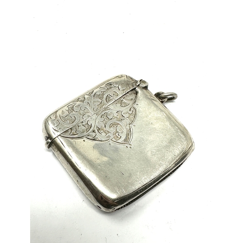 12 - Antique silver vesta case Birmingham silver hallmarks