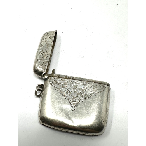 12 - Antique silver vesta case Birmingham silver hallmarks