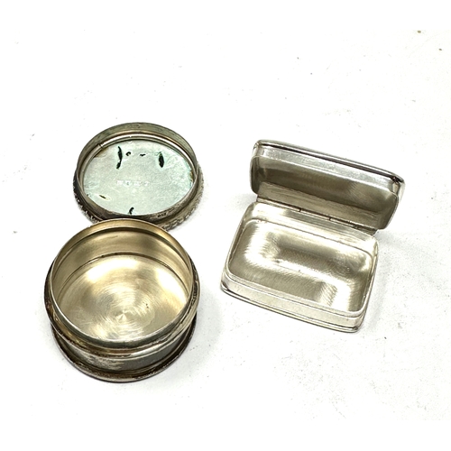 14 - 2 vintage silver pill boxes inc enamel