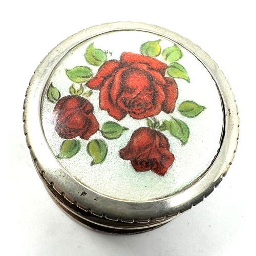 14 - 2 vintage silver pill boxes inc enamel