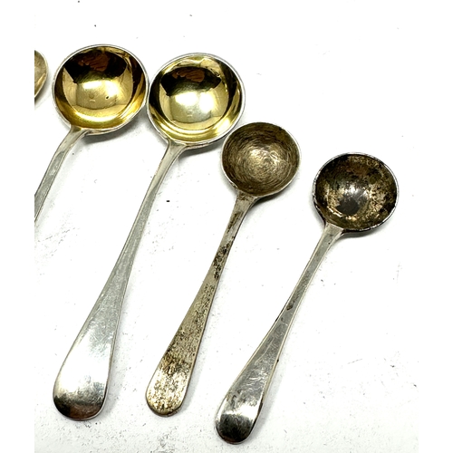 15 - Selection of antique silver mustard & salt spoons