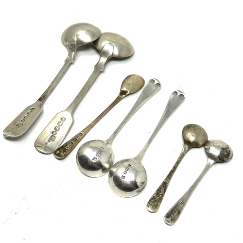 15 - Selection of antique silver mustard & salt spoons