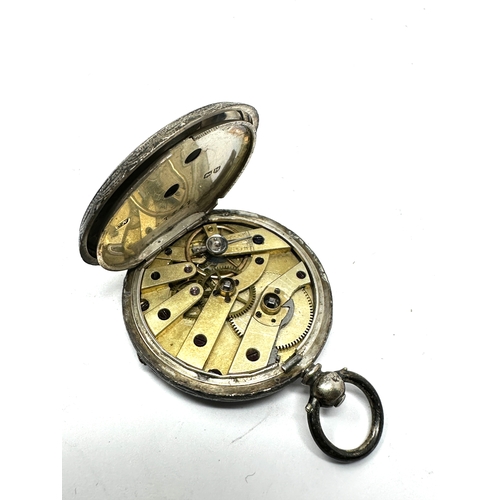 357 - Antique silver dial fob watch the watch is ticking