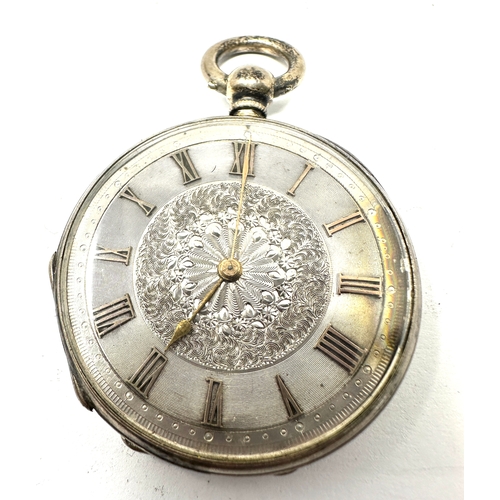 358 - Antique silver dial fob watch the watch is ticking