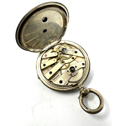 358 - Antique silver dial fob watch the watch is ticking