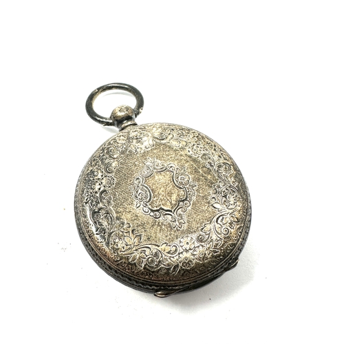 359 - Antique silver fob watch the watch is ticking