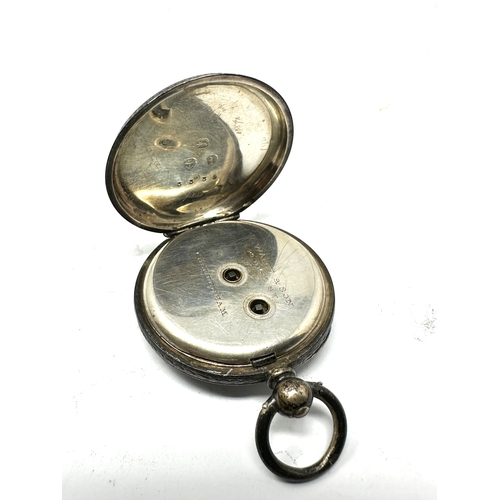 359 - Antique silver fob watch the watch is ticking