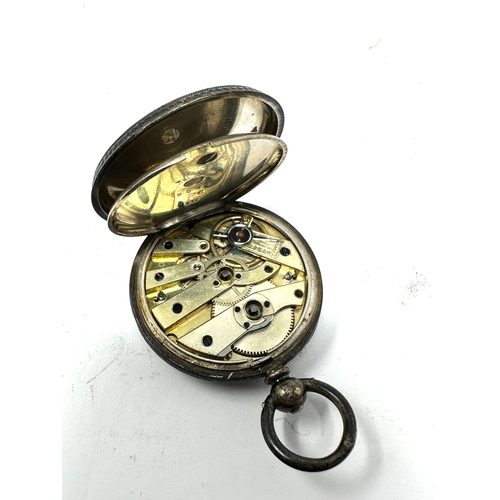 359 - Antique silver fob watch the watch is ticking