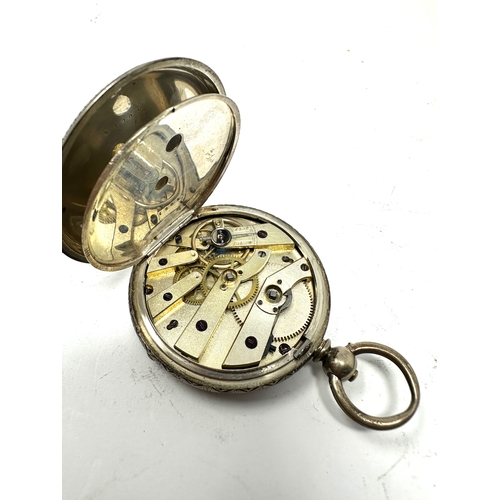 360 - Antique silver open face pocket watch the watch is ticking good clean condition