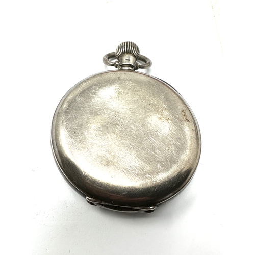 361 - Antique silver rolex lever open face pocket watch the watch is ticking missing second hand