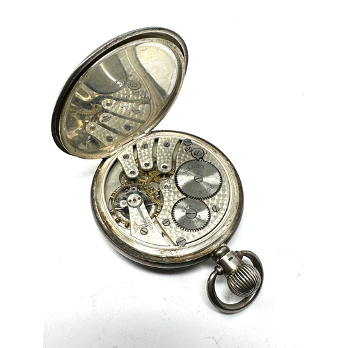 361 - Antique silver rolex lever open face pocket watch the watch is ticking missing second hand