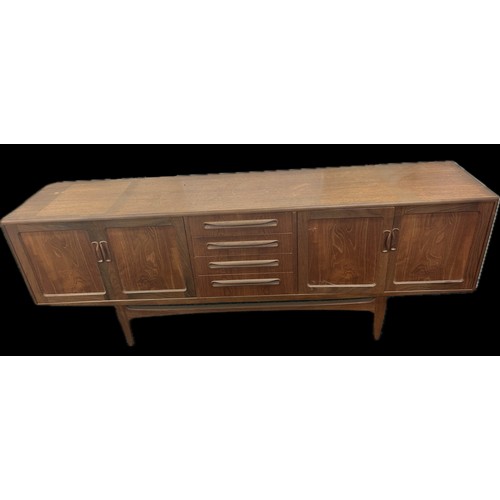 590A - Retro G Plan 4 door, 4 drawer sideboard, approximate measurements: Length 84 inches, Depth 18 inches... 