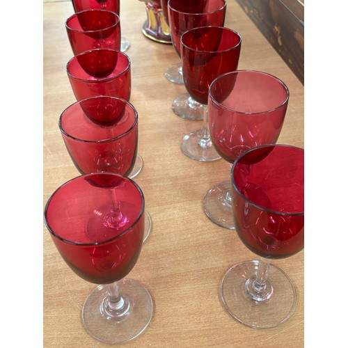 200 - Selection of vintage cranberry glass