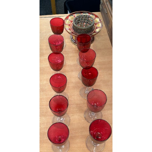 200 - Selection of vintage cranberry glass