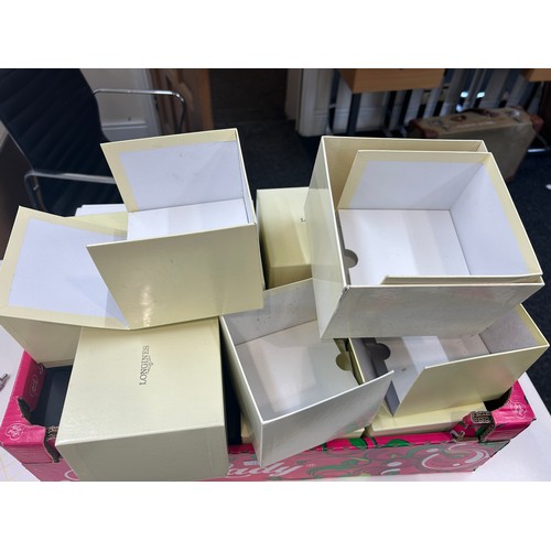 206 - Selection of branded empty watch boxes to include Longines,  Omega, Boss