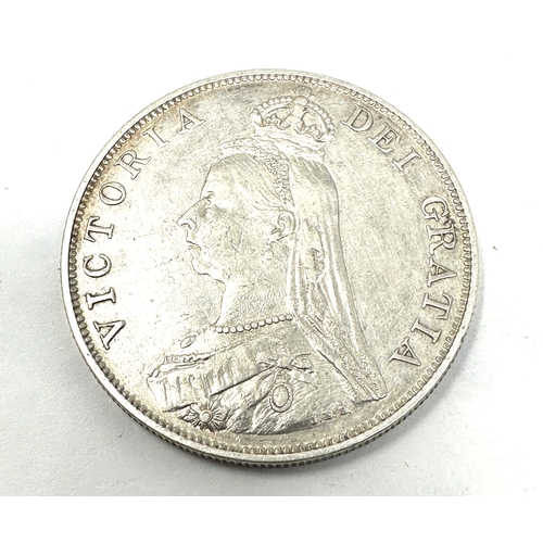 418 - 1889 Victorian silver double florin