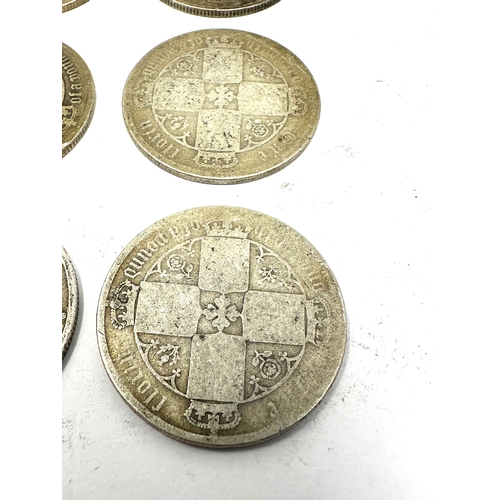 421 - 6 victorian silver gothic florins