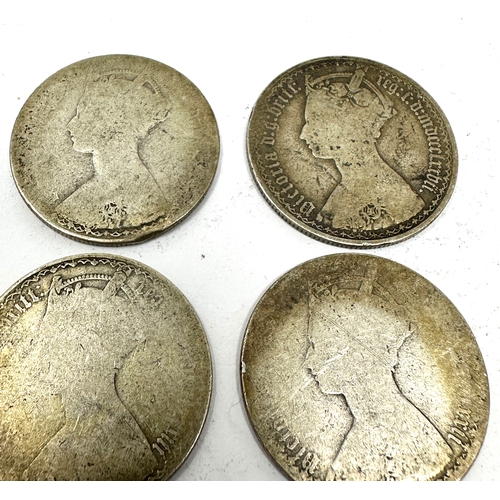 421 - 6 victorian silver gothic florins