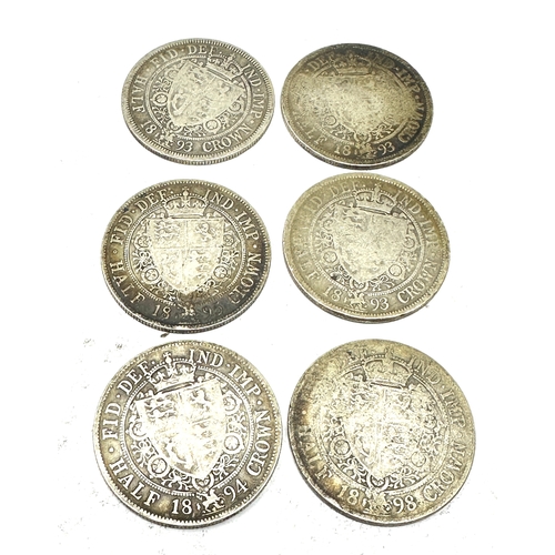 422 - 6 Victorian silver half crowns