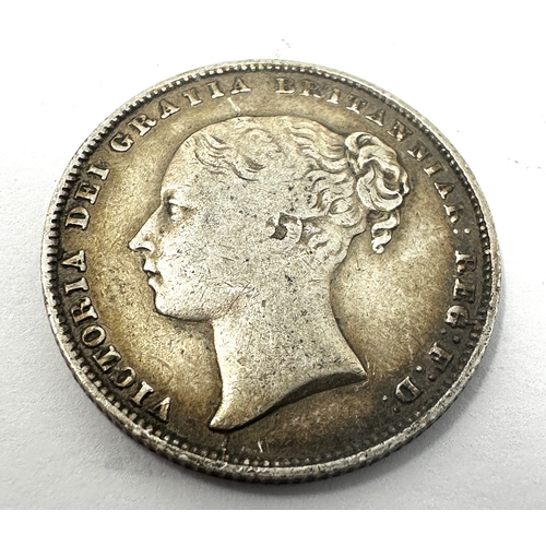 423 - 1862 Victoria Shilling  Key Date Silver Coin