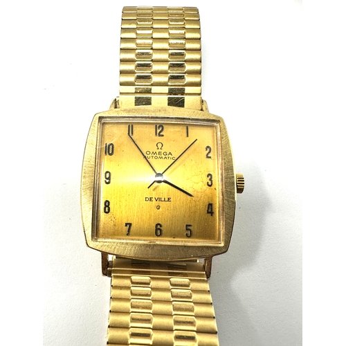 352 - Gents vintage 14ct gold omega de ville automatic wristwatch gold dial heavy case the watch is tickin... 