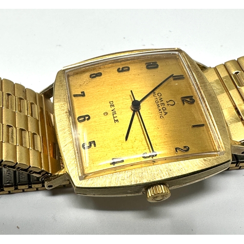 352 - Gents vintage 14ct gold omega de ville automatic wristwatch gold dial heavy case the watch is tickin... 