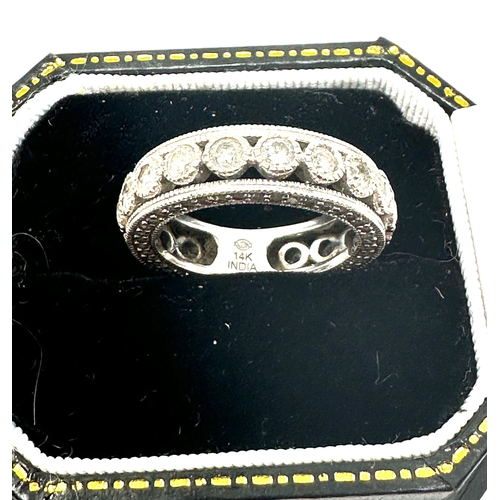 125 - 14ct white gold eternity ring set with est 1.2 ct weight approx 7g