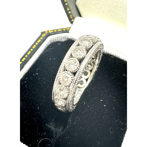 125 - 14ct white gold eternity ring set with est 1.2 ct weight approx 7g