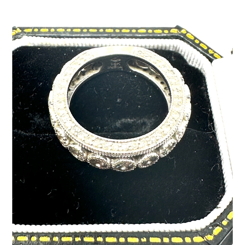 125 - 14ct white gold eternity ring set with est 1.2 ct weight approx 7g