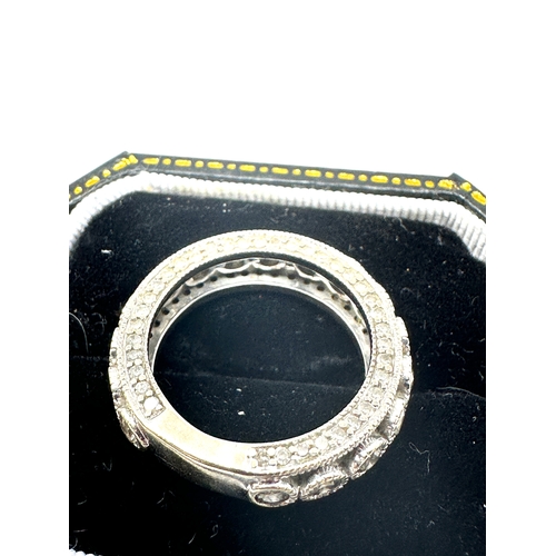 125 - 14ct white gold eternity ring set with est 1.2 ct weight approx 7g