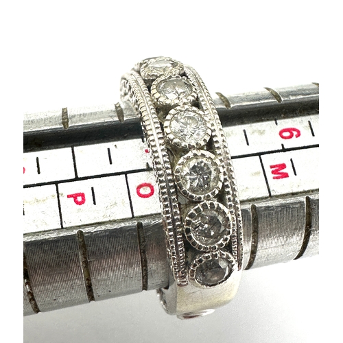 125 - 14ct white gold eternity ring set with est 1.2 ct weight approx 7g