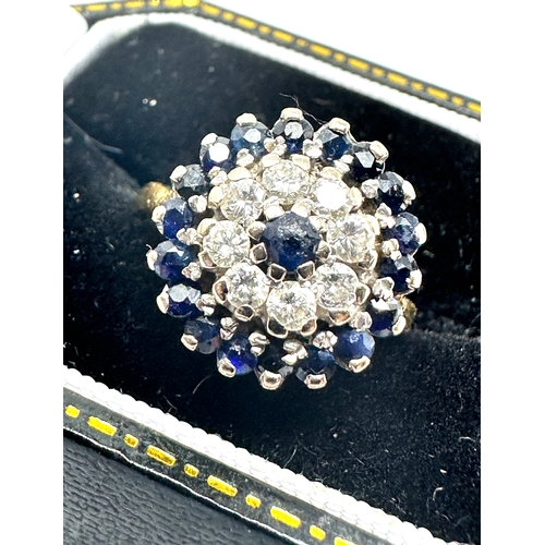 130 - 18ct gold sapphire & diamond ring weight 5.5g