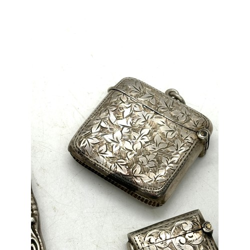 482 - 3 Antique sterling silver vesta cases